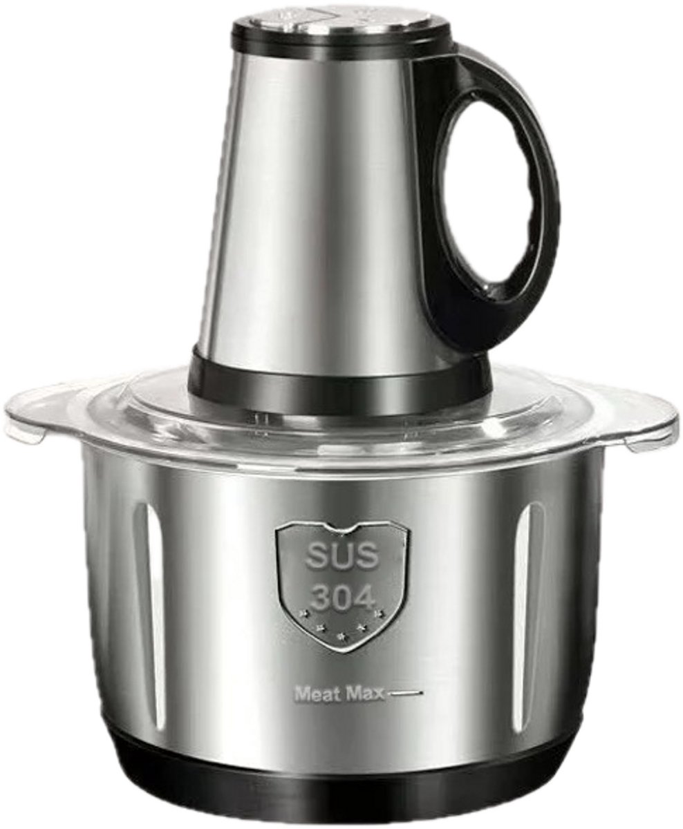 ByRoos - Keukenapparatuur - Vleesmolen - Elektrische vleesmolen - Gehaktmolen - Ook geschikt voor o.a. paprika, gember, ui, etc. - Keukenmachine - 5 messen - Makkelijk schoon te maken - Zilver - Zwart