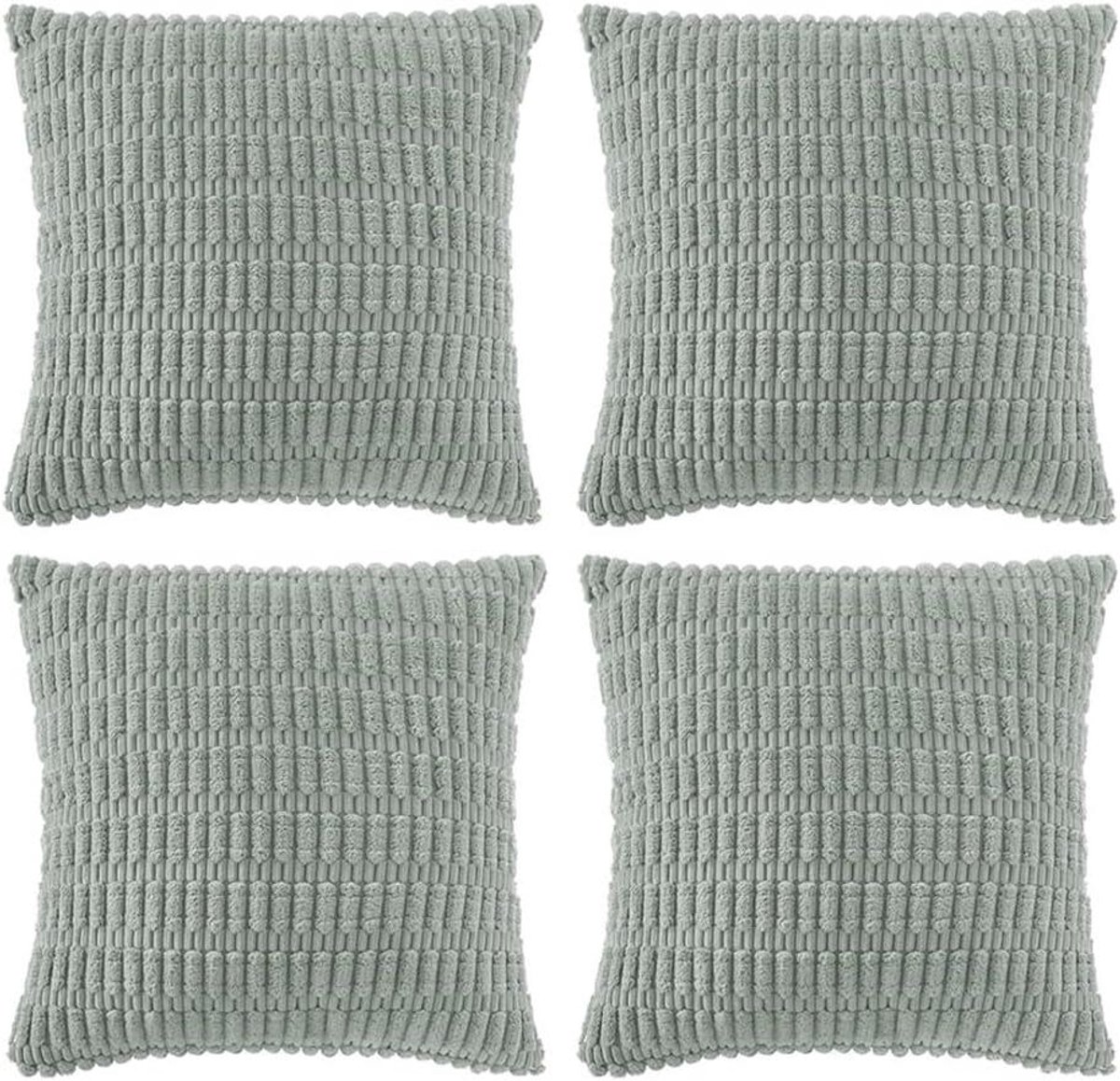 Decoratieve kussenslopen - Kussenhoezen Sierkussens - Woonkamer Decoratie - Gestreept Patroon - 45 x 45 cm - Grijsblauw