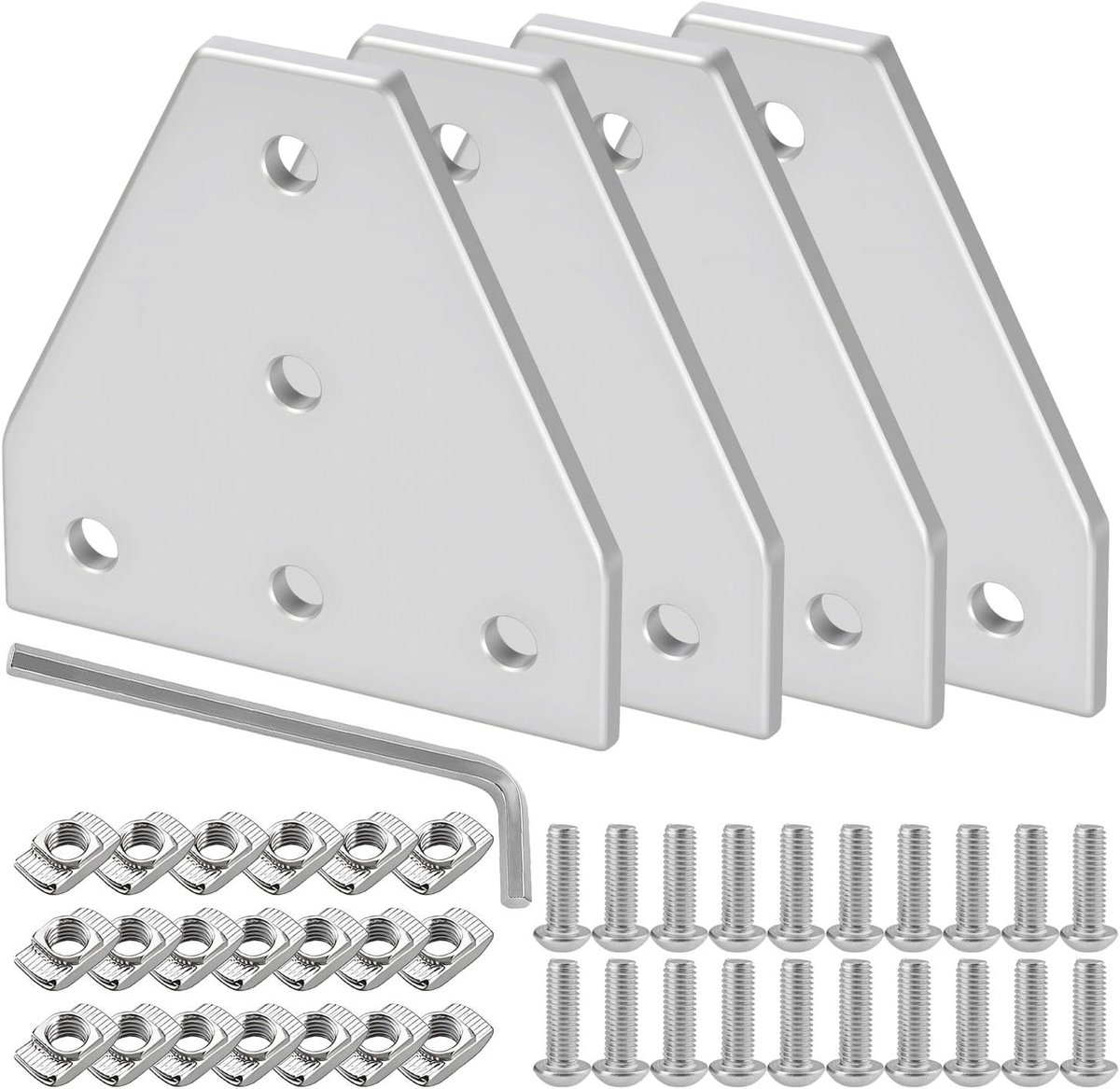 Hoekbeugel Aluminium Profiel - Profielverbinder T-stuk - Frame Constructie - Hoge Hardheid Duurzaam - 40x40 mm - Zilver