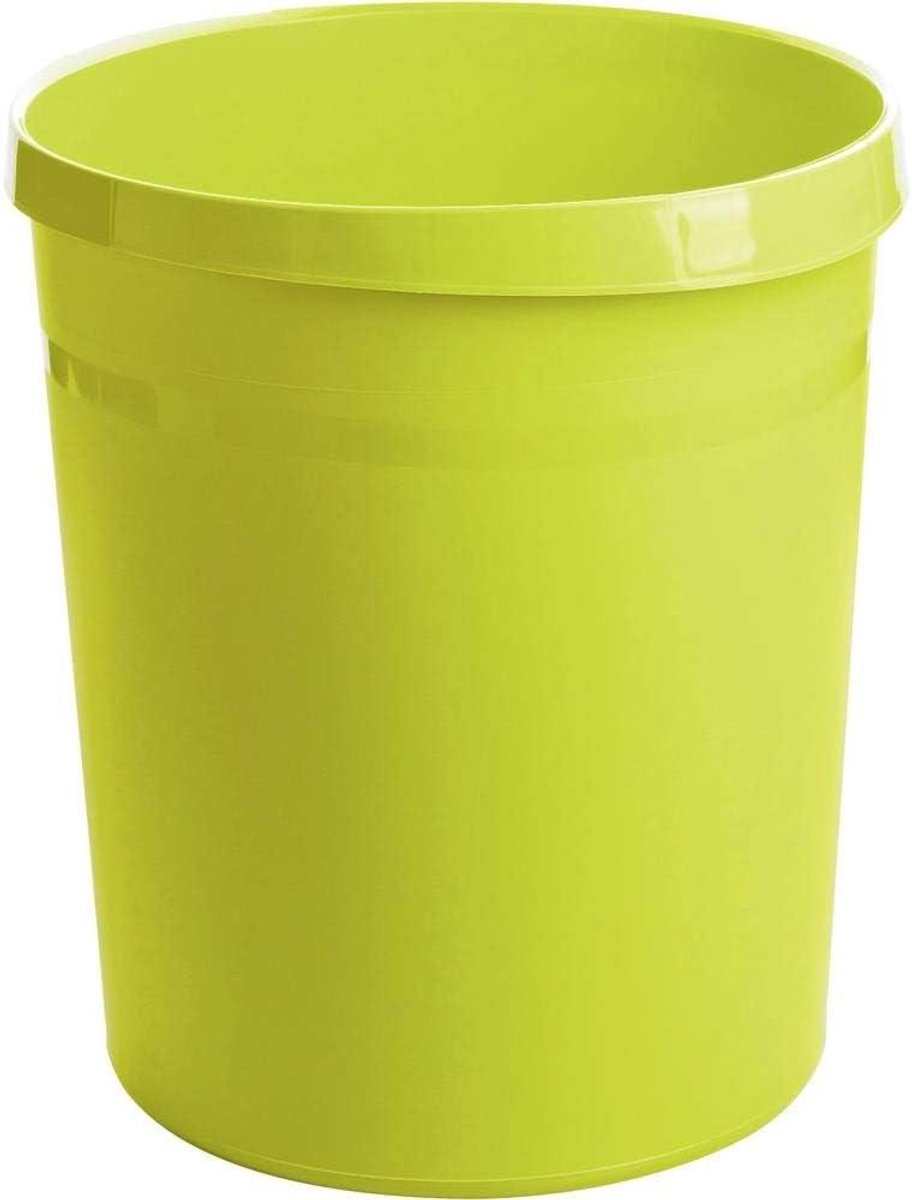 Afvalbak Rond - Prullenbak Vuilnisbak - Kantoor Thuisgebruik - Ergonomische Handgreeprand - 18 Liter - Groen