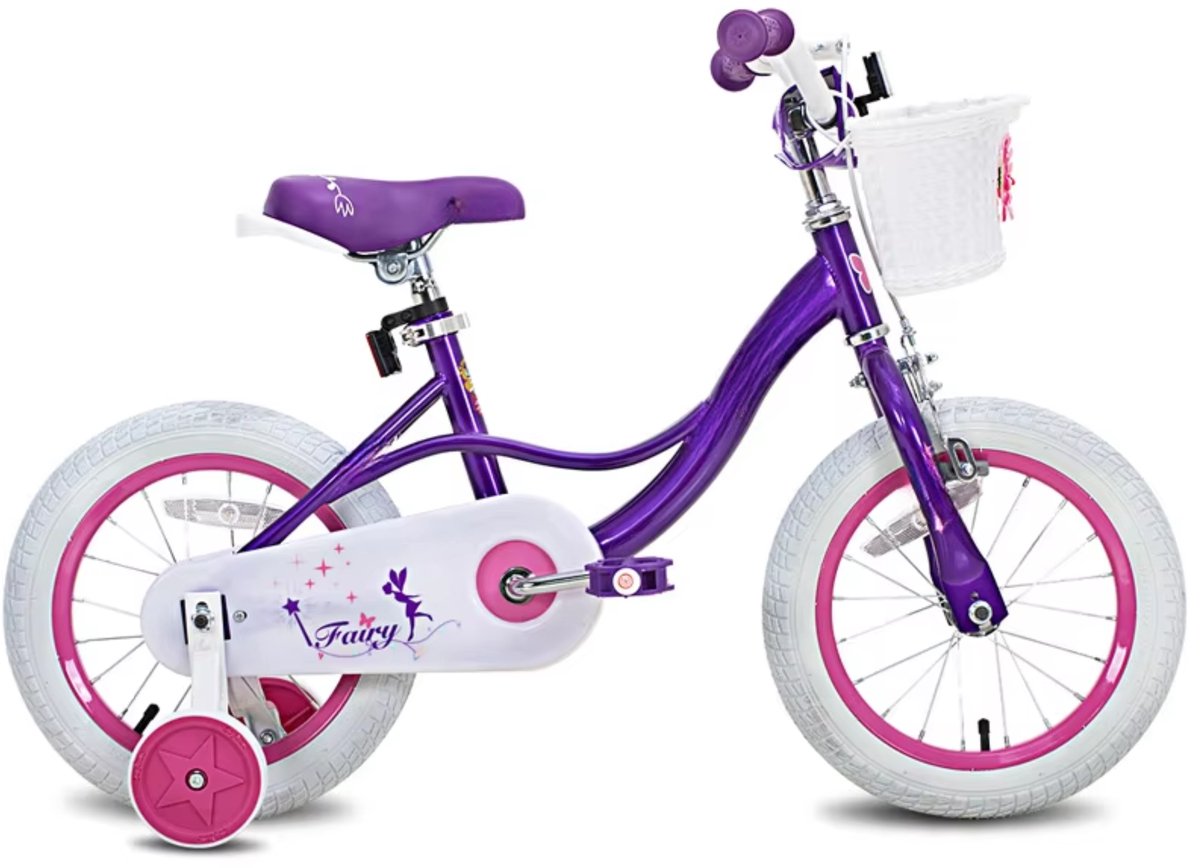 Happiq Peuter- en Kinderfiets 30 cm – Voor Meisjes van 2–9 Jaar – Zijwieltjes Handrem en Mand – Peuterfiets – Paars