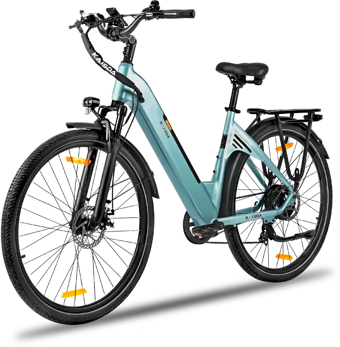 Elektrische fiets 28 Inch - Damesfiets-Herenfiets-Aluminiumlegering- met 7 versnellingen -36 V 20 Ah -elektrische stadsfiets -Achterwielmotor 250W - Hydraulische schijfrem -tot 150km- IP54 Waterdicht - Blauw