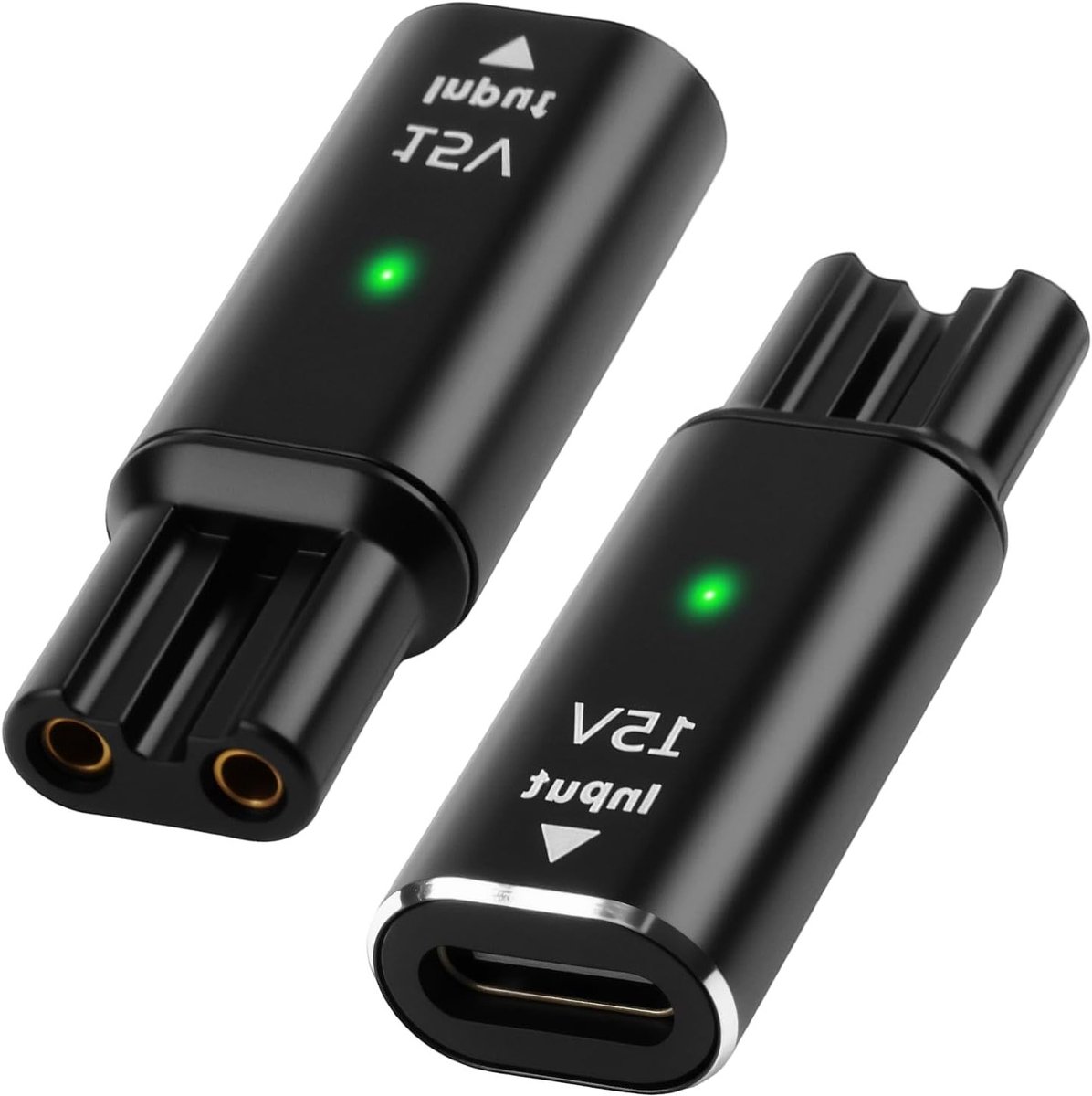 Set van 2 USB-C 15V adapters voor scheerapparaten, compatibel met Norelco Series 7000, 5000 en 3000, OneBlade QP6520, QP6530 en QP6510, zonder kabel