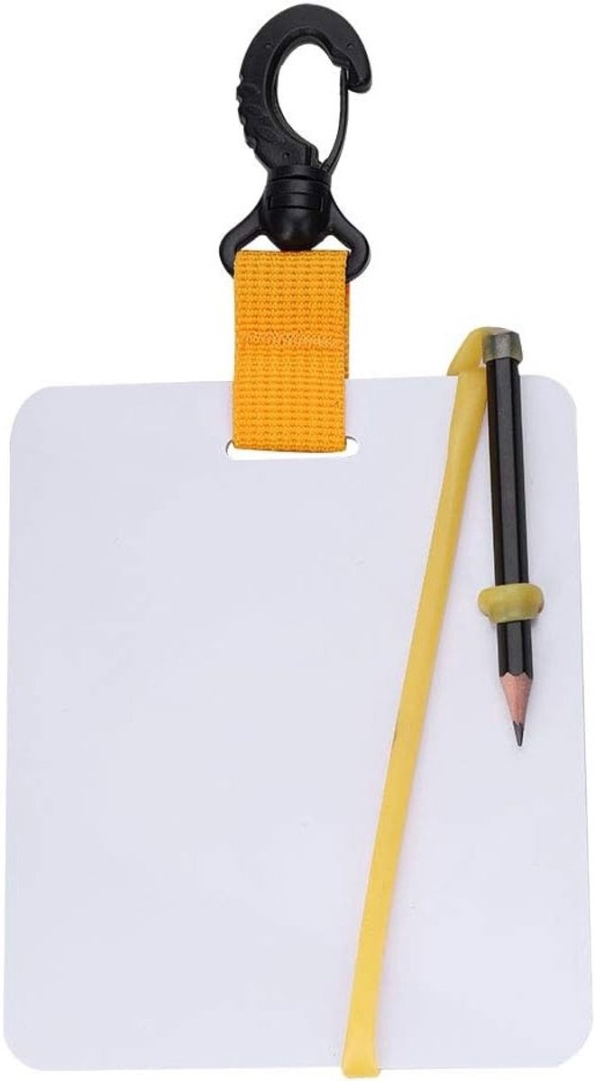 Onderwaterbord met Draaiende Clip en Potlood, Ideaal voor Duiken, Watersport en Zwemmen, 24 x 13 cm