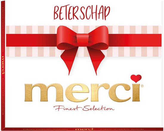 merci 250g "Beterschap" - merci Finest Selection Assorted chocolade -Mix van 8 smaken - Chocolade cadeau - Individueel verpakte chocoladereepjes
