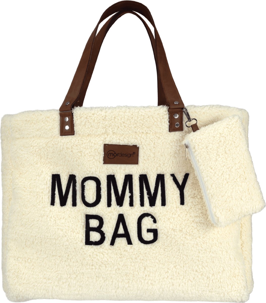MorDesign Mommy Bag Teddy White – Luiertas – Inclusief Clutch