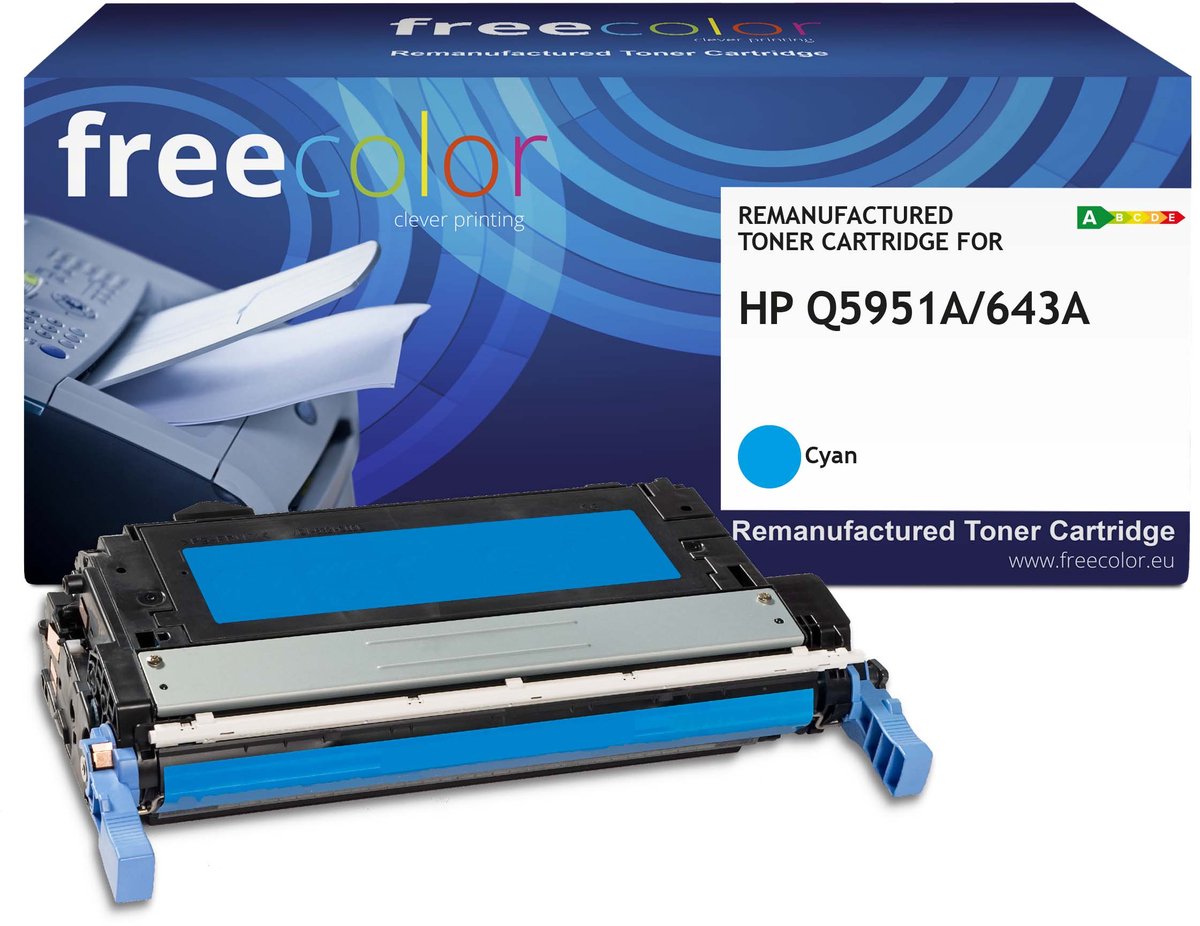 Freecolor - Vervangt HP 643A (Q5951A) Toner - Cyaan - 10.000 pagina's - Compatible