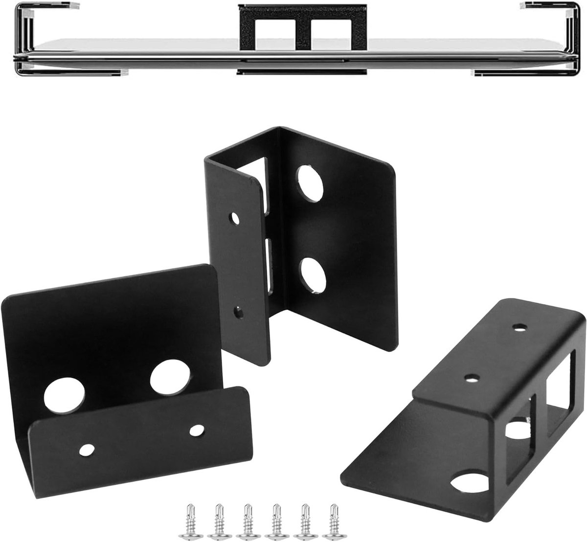 Verstelbare Laptopstandaard voor Onder Bureau, Ruimtebesparende Oplossing voor Laptops, Tablets en Toetsenborden, Multifunctioneel met Antislip en Geschikt voor Apparaten tot 40mm (3 Stuks)