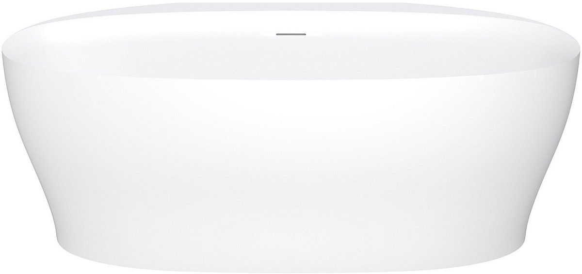 Vente-unique Semi-vrijstaand acryl bad - 220 L - 160 x 80 x 58 cm - Mat wit - LUMEL