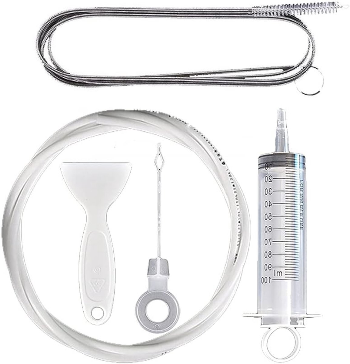 5-delige koelkast schoonmaakset, handige schoonmaaktools voor koelkast en vriezer, herbruikbare pijpschrobber en borstel voor optimale hygiëne