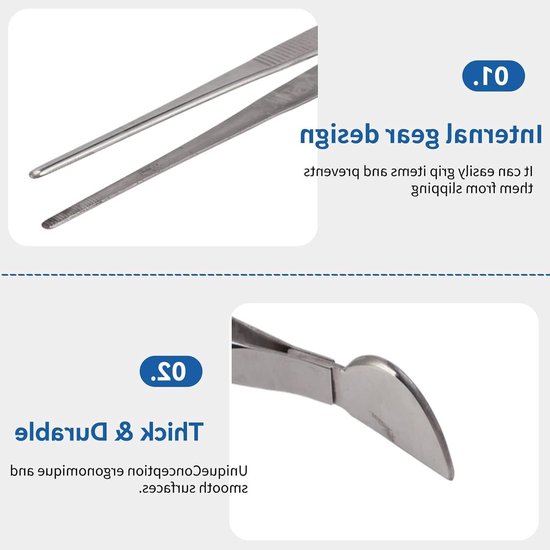 E-Ambar - Roestvrij Stalen Bonsai Gereedschap Pincet - Tuinieren Tweezer met Lange Steel - Planten Vetplanten Onderhoud — afbeelding 2