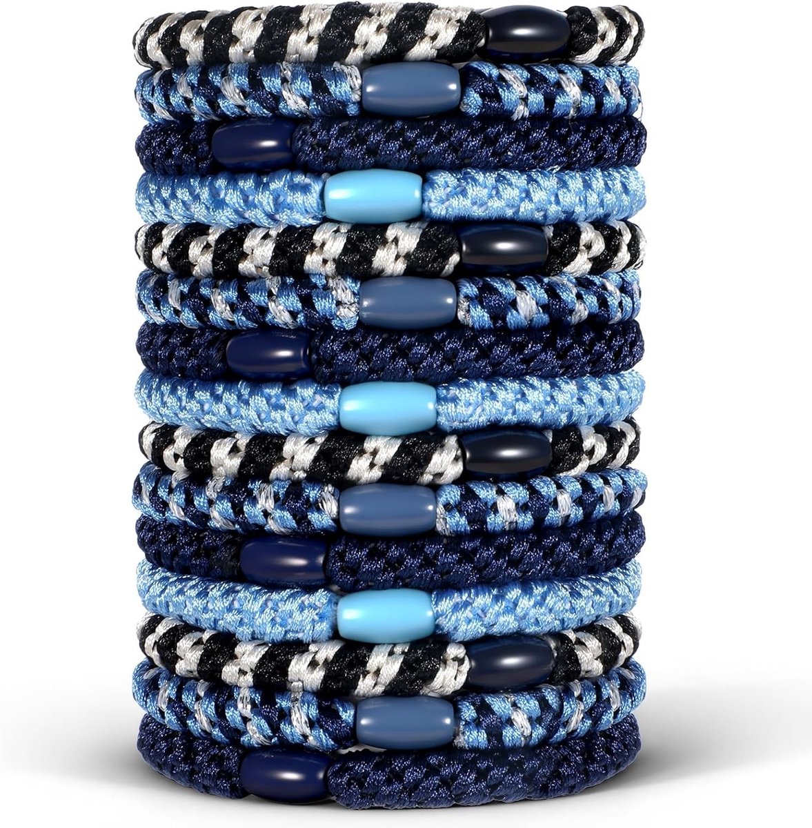 15 Stuks Meisjes Haarbanden voor Dikke Krullende Haar - Elastische Scrunchies Zonder Metaal voor School en Sport (6cm)