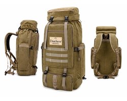 Dutchers® Grab and Go Vluchttas - 70L - Noodtas Extra Large - Verstevigd Canvas - Rampenrugzak - Voor Opslag Noodpakket - Grote Outdoor Survival Rugzak - Vluchttas - Noodtas - Survival Rugzak - Leger Rugzak - Militaire Rugzak - Tactical Backpack