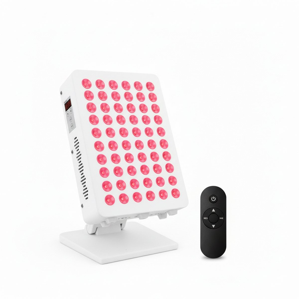 Maxizen Infraroodlamp 300W – Rood Lichttherapie 630/850NM – 60 LED Paneel – Infrarood Therapie Lamp voor Spieren, Gewrichten, Rug & Gezicht – Verwarmingspaneel – Huidverbetering & Herstel – Incl. Bril & Ophangset
