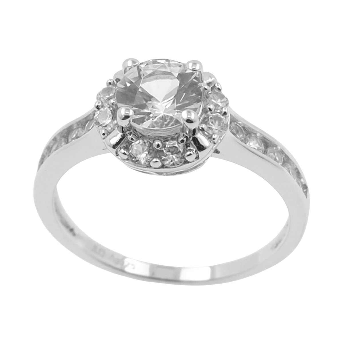 Cavill - 925 Sterling Zilver Ring - 0,7 ct Danburiet & 0,65 ct Cambodjaanse Zirkonia - Ronde Briljant Slijpsel - Elegante Luxe Damesring