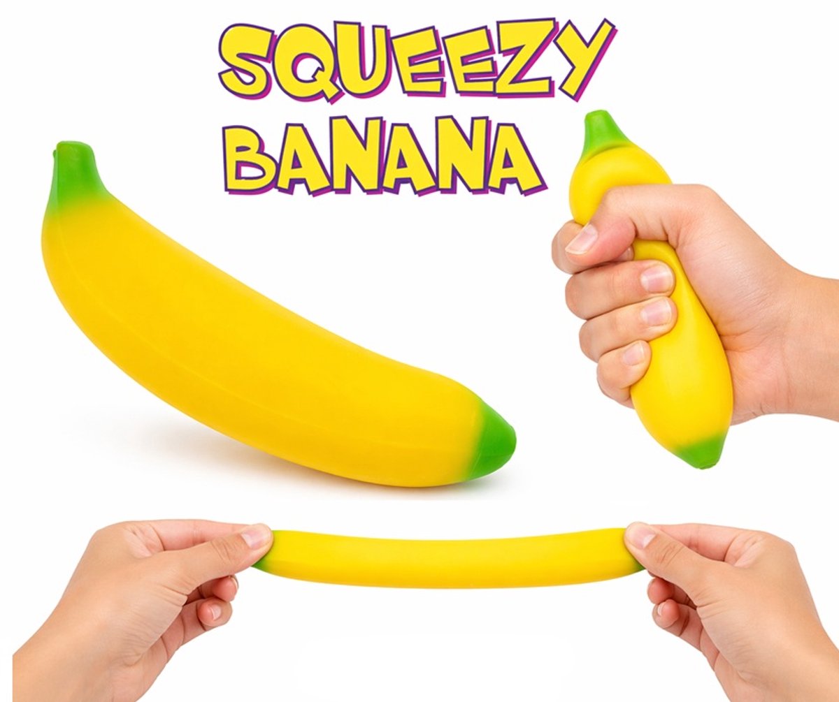 Banaan Fidget Toys Stressballen - 2 stuks - Knijpbal voor de hand - 16 cm