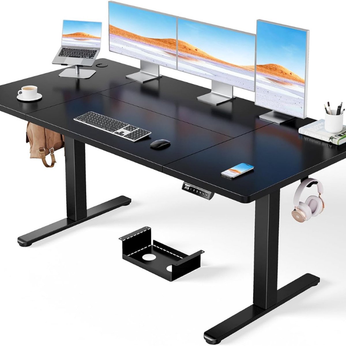 ErGear Elektrisch Zit-Sta Bureau - 160 x 80 cm - Draagvermogen 100 kg, in hoogte verstelbaar, met geavanceerde borstelloze motor, stille werking en robuust metalen frame.