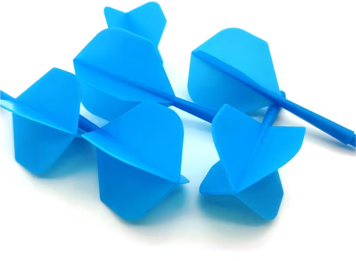 6 Stuks K-Flex Darts Lichtblauw - flights & shafts - 2BA Flights - Duurzaam, Stabiel & Professioneel