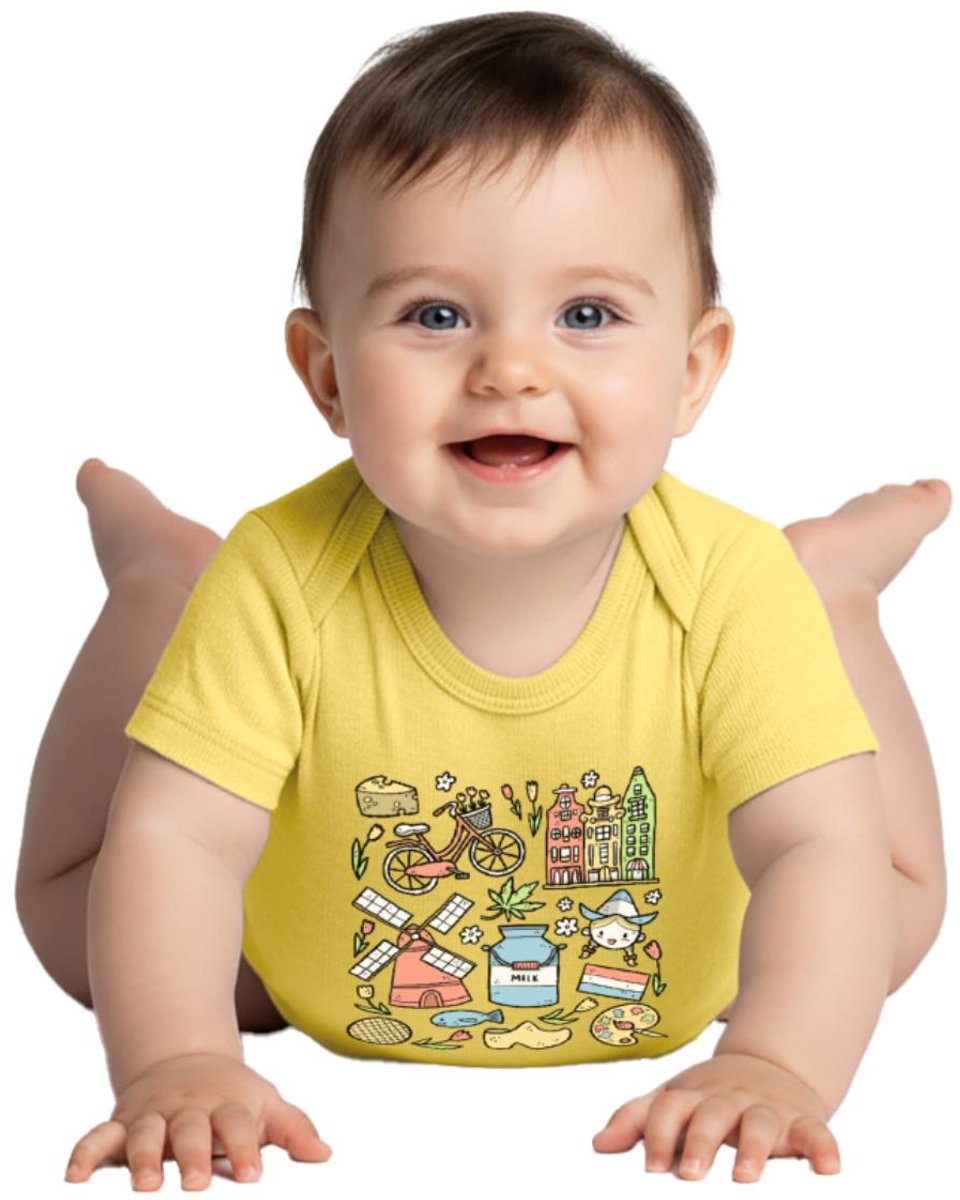 Nederland Holland Icons Baby Rompertje Met Korte Mouwen