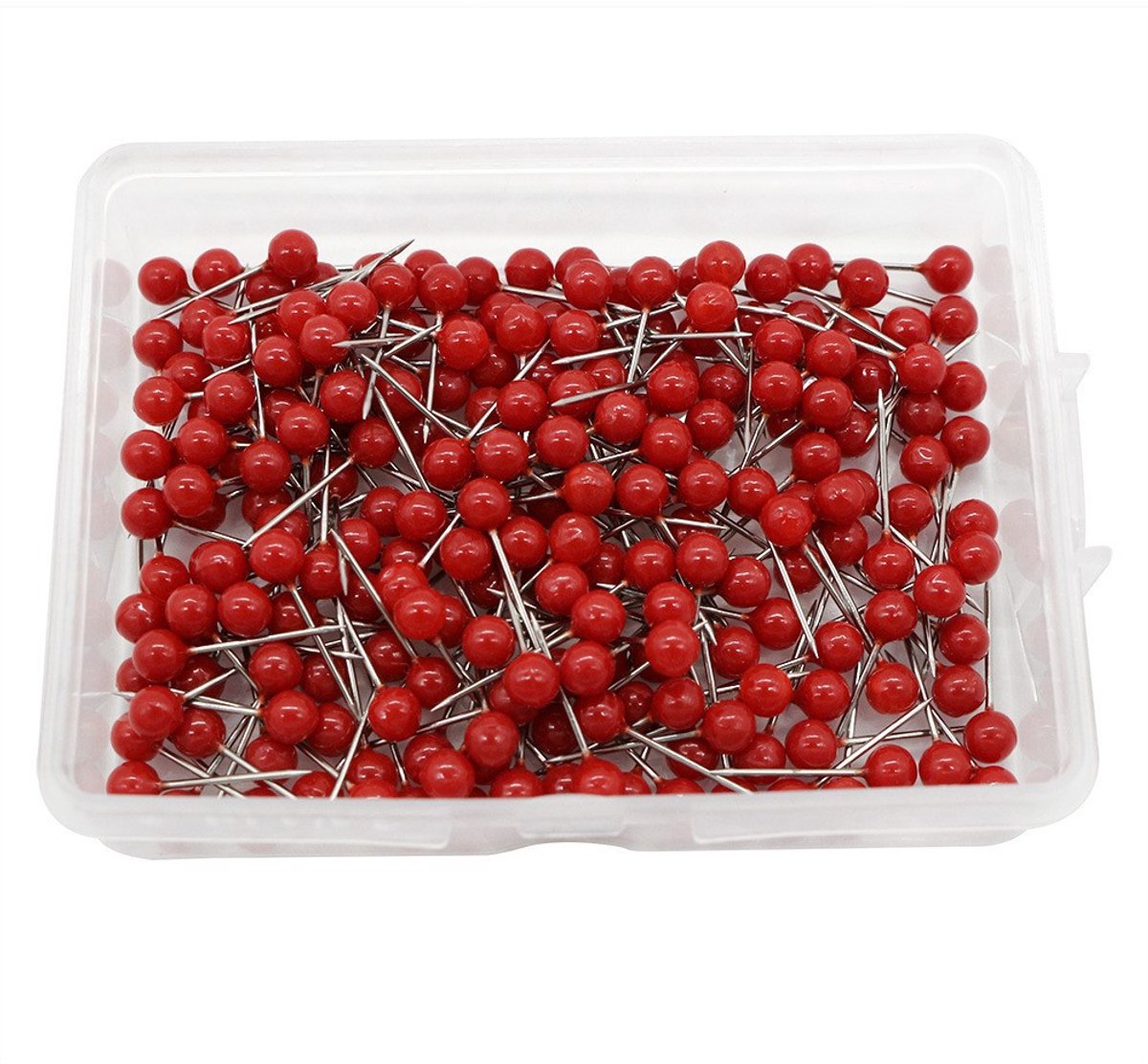 500 rode punaises, kleine punaises met ronde kop, geschikt voor reiskaarten en te gebruiken op kaarten, prikborden, bulletinborden en muren.