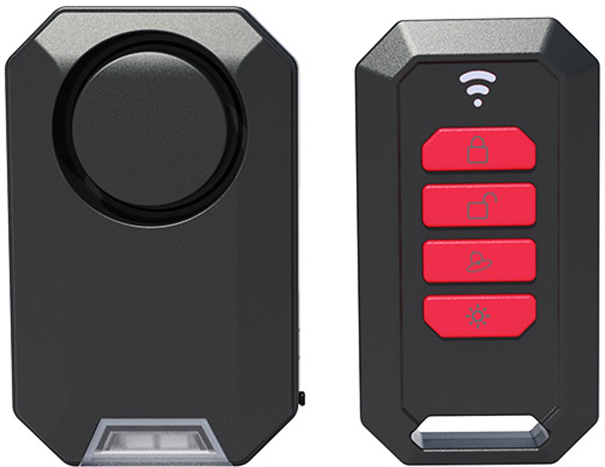 Anti-diefstal Alarm - Fietsalarm - Deuralarm - Scooter alarm - SOS geluid - Met afstandsbediening - 135 Decibel - Waterdicht - Licht knipperen functie