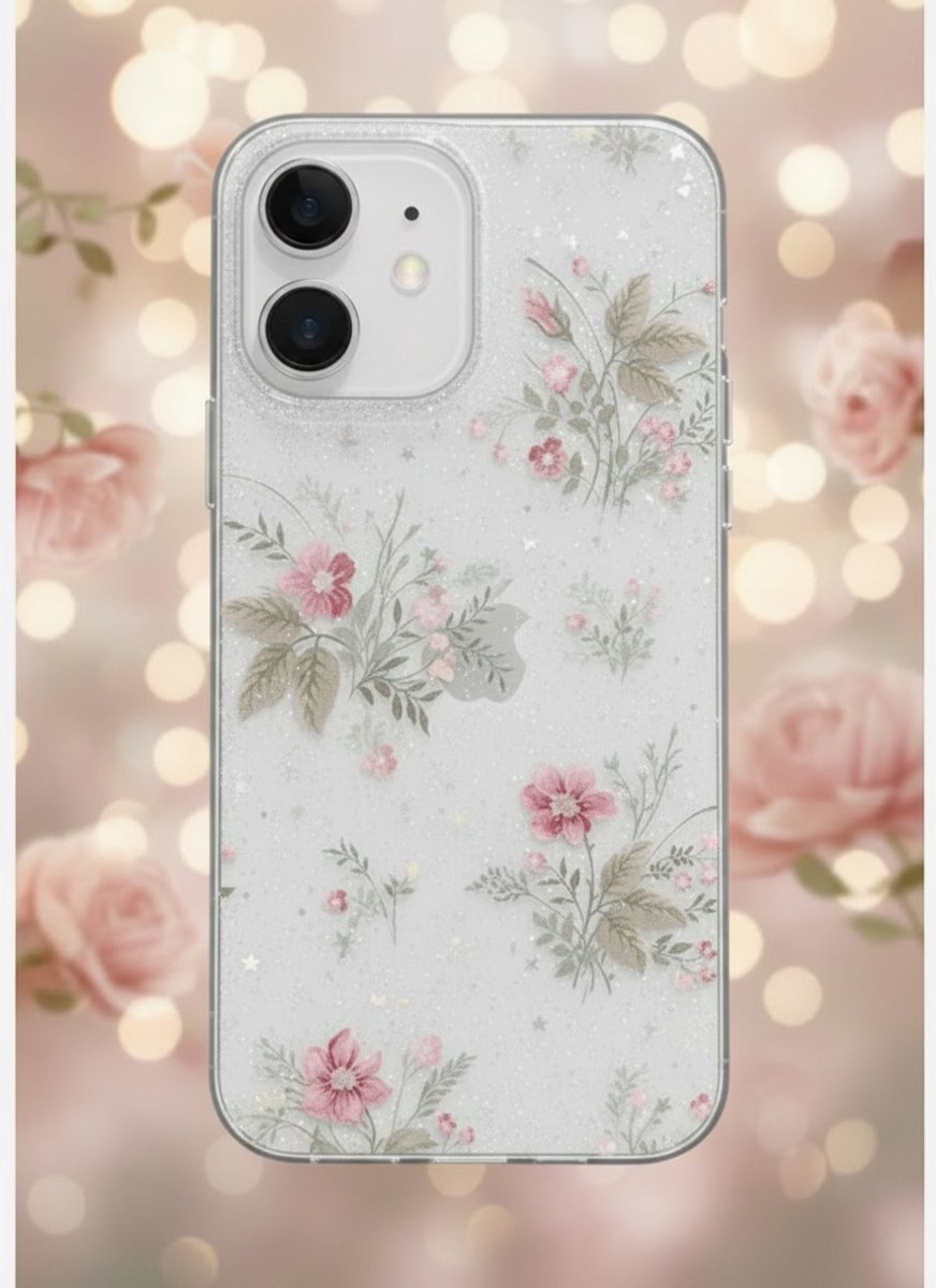 Vrolijk telefoonhoesje voor je Iphone 15 met roosjes, roos, rozen