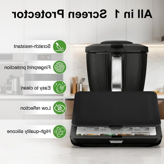 Screen Protector voor Thermomix TM7 - Siliconen Schermhoes, Krassenbestendig, Accessoires voor Keukenmachines, Zwart — afbeelding 2