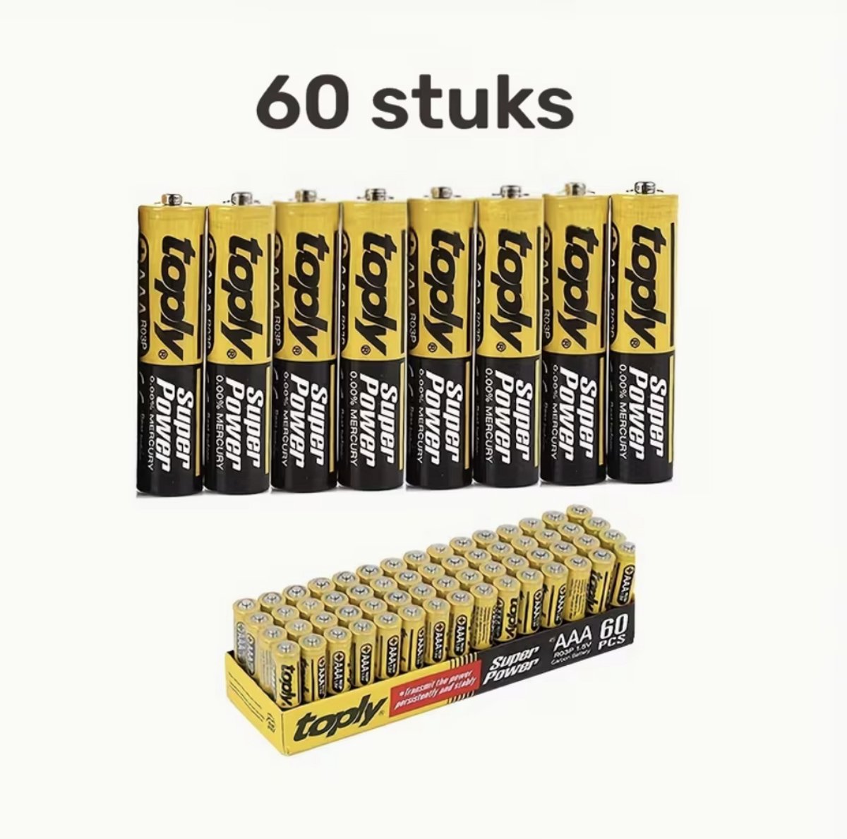 AAA Batterijen - 60 stuks - Longlife power - AAA Batterijen - 1,5V -