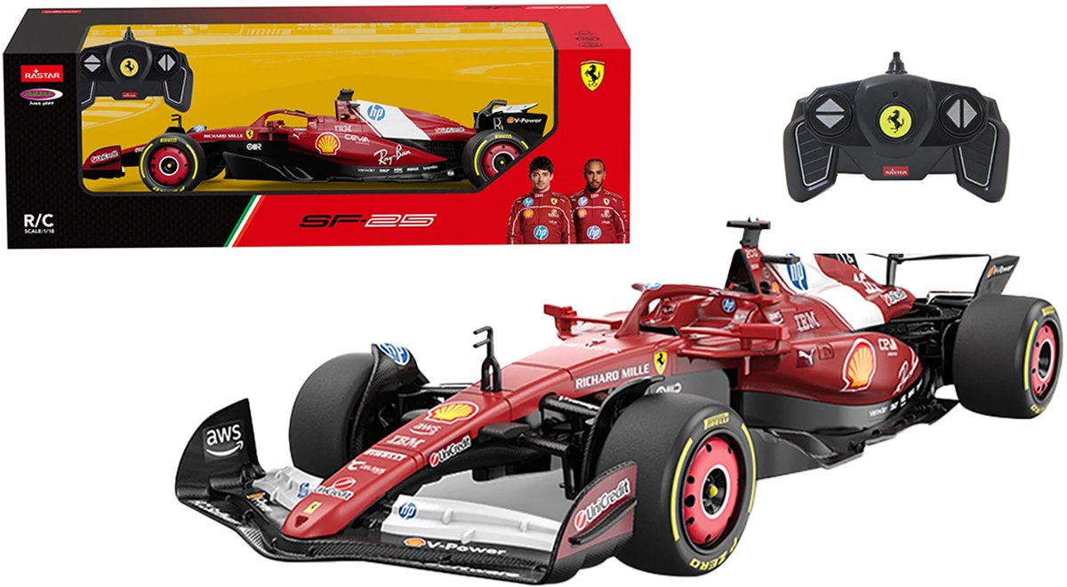 Jamara RC voertuig Auto - 402260 RC Auto - Ferrari SF-25 - 2,4GHz - Rood - Formule 1 Auto RC Model Kant en Klaar - 1:18 Bestuurbare Auto