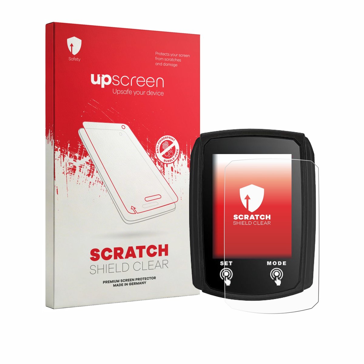 upscreen - Screenprotector voor JZK Bike Computer - Folie Beschermfolie transparant