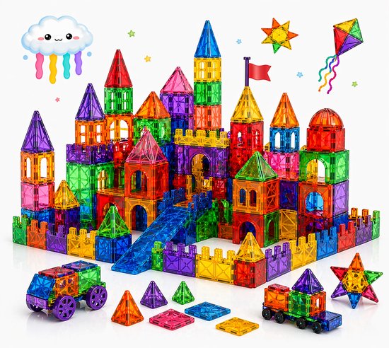 Magnetic Tiles - Magnetisch Speelgoed - 100 stuks - Constructie speelgoed - Magnetische tegels - Montessori speelgoed - Magnetic toys - Magnetische bouwstenen - Speelgoed Kinderen - Cosycorner