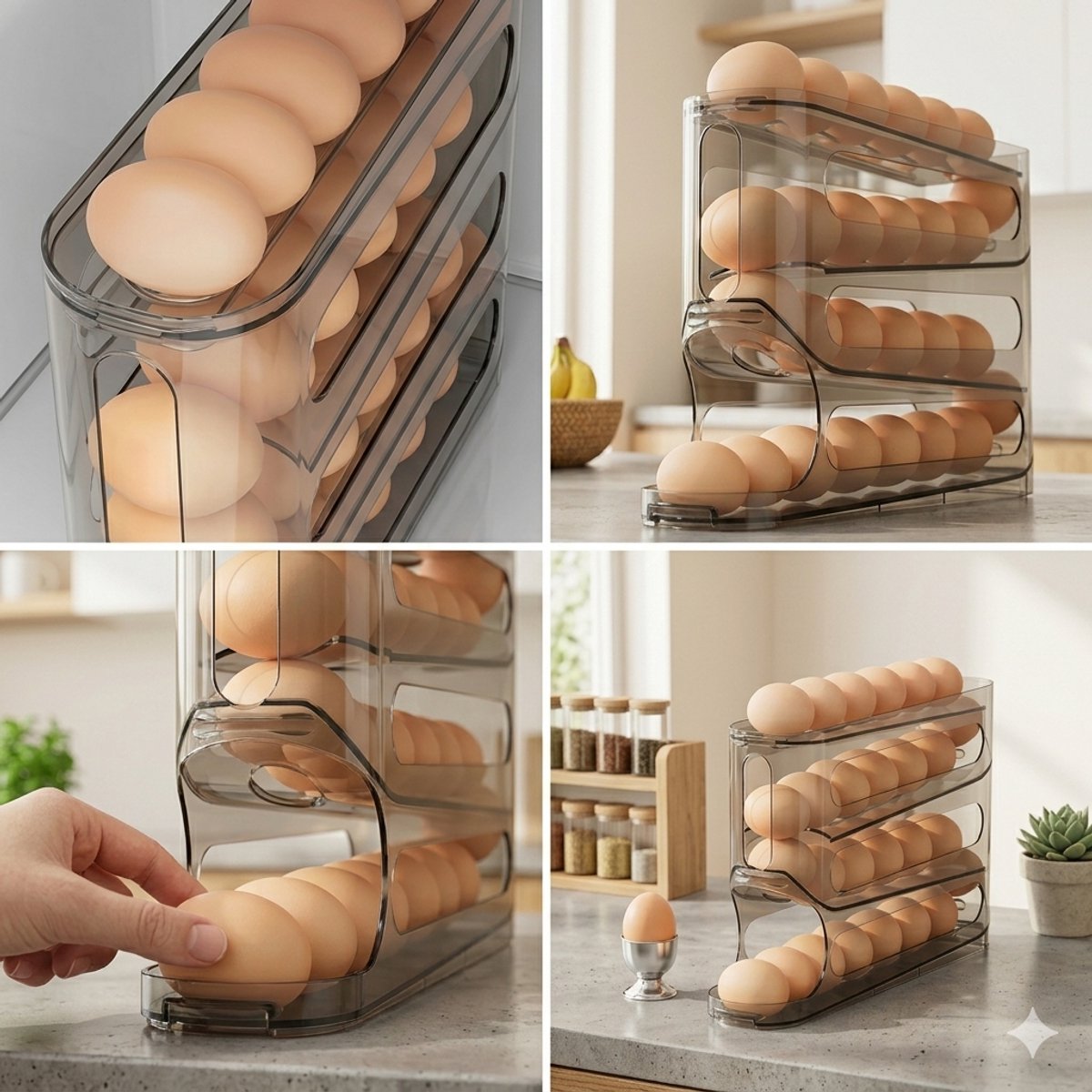 Eierhouders Dispenser Voor Huis-En Keuken Met 4 Lagen