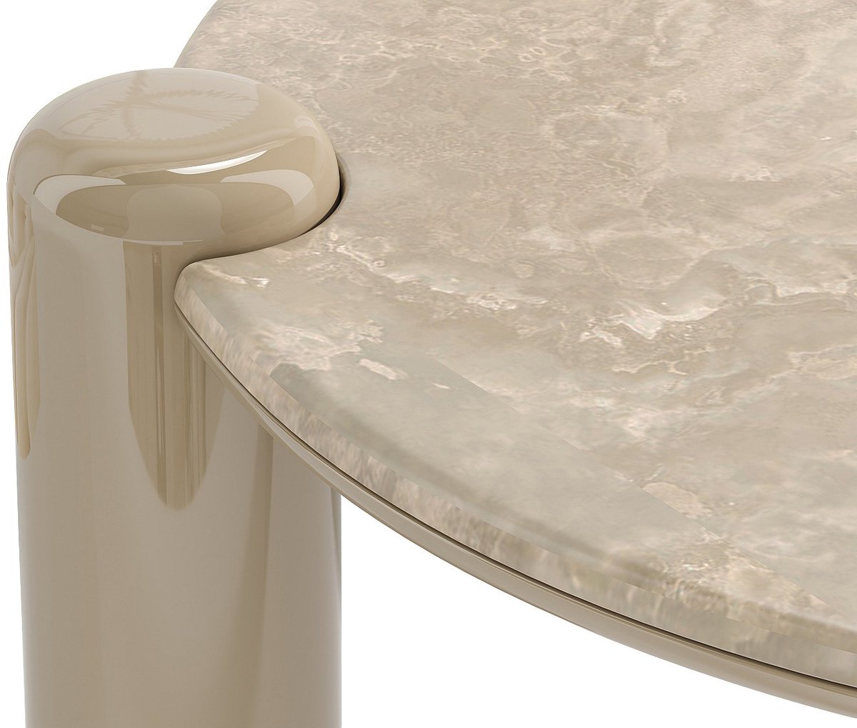 Vente-unique Salontafel van marmer en MDF - Beige - NARODI