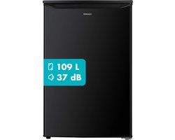 Tomado TRT5501B Tafelmodel koelkast energiezuinig - 109 liter - Met vriesvak - 55 cm breed - Stil: 37 dB - Led-verlichting - Energielabel C - Vrijstaand - Zwart