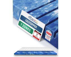 AM Qualitätsmatratzen 7 Zone Deluxe Gelschuim Topper 160x200cm (SG50) - Premiumhoogte 8 cm - Memory foam mattress topper 160 x 200 8cm - TENCEL Lyocell tijk - Zacht en aanpasbar - Made in Germany