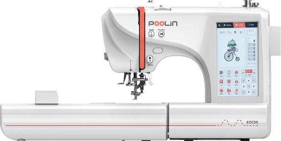 PooLin - EOC05 Embroidery Machine - elektronische borduurmachine - Kledij personaliseren – 7 inch lcd-touchscreen, frames 10 × 10 cm en 10 × 23,5 cm - USB/wifi - Ideaal voor beginners en experten
