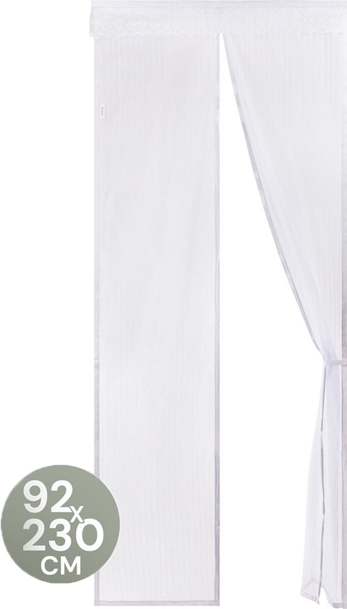 O’DADDY® Deurgordijn Deluxe Polyester – Magnetisch Vliegengordijn - Eenvoudige Installatie – Insectenhor - Deurhor Wit - 92x230 cm