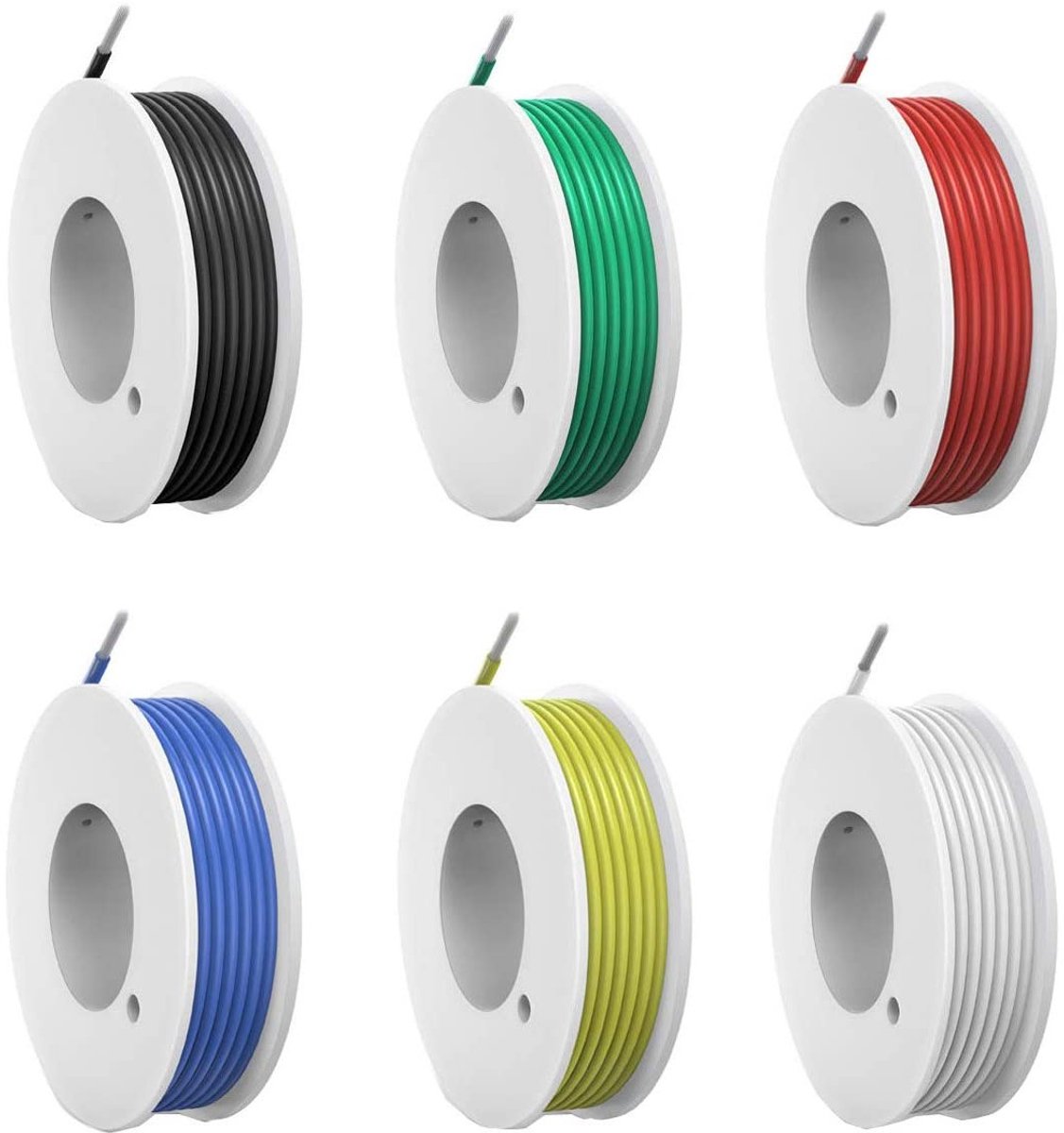 Flexibele Elektrische Kabelset 24 AWG - Siliconen Verbindingskabels (6x10m)