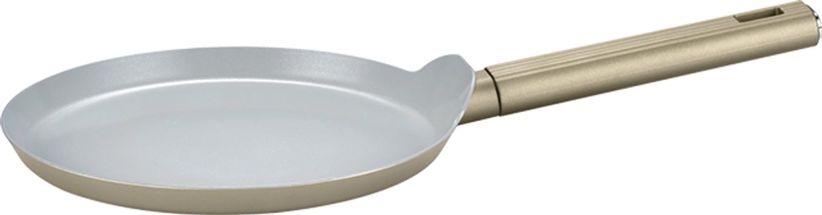Swiss Haus® SCCP28CH Pannenkoekenpan Ø28 cm – PFAS Vrij - Pancake Pan - Inductie & Alle Warmtebronnen – Crêpepan met Antiaanbaklaag – Champagne