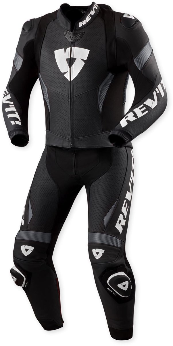 Revit Argon 3 Logo geperforeerd tweedelig motorfietsleren pak - Maat 50 -