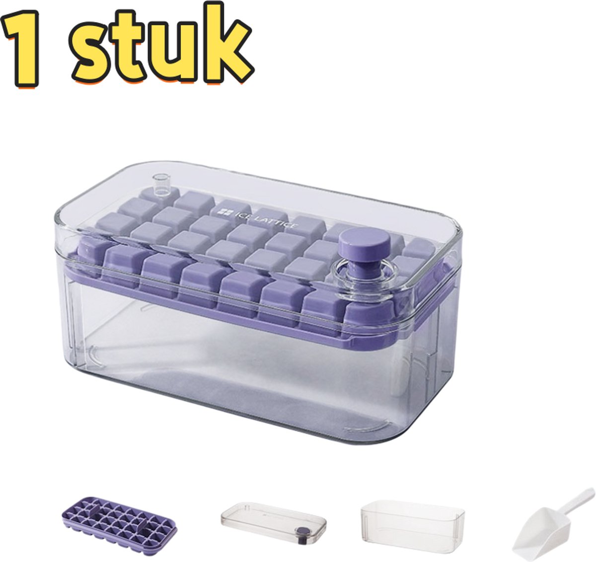 1 stuk - IJsblokjesvorm - 32 vakjes - Enkele laag - IJsblokjesmaker voor thuisgebruik - Eetbare ijsbolletjes - IJsblokjesmachine - Gemakkelijk te ontvormen - Geschikt voor thuis, koelkast, zomer - 23*12,5*10 cm - Paars