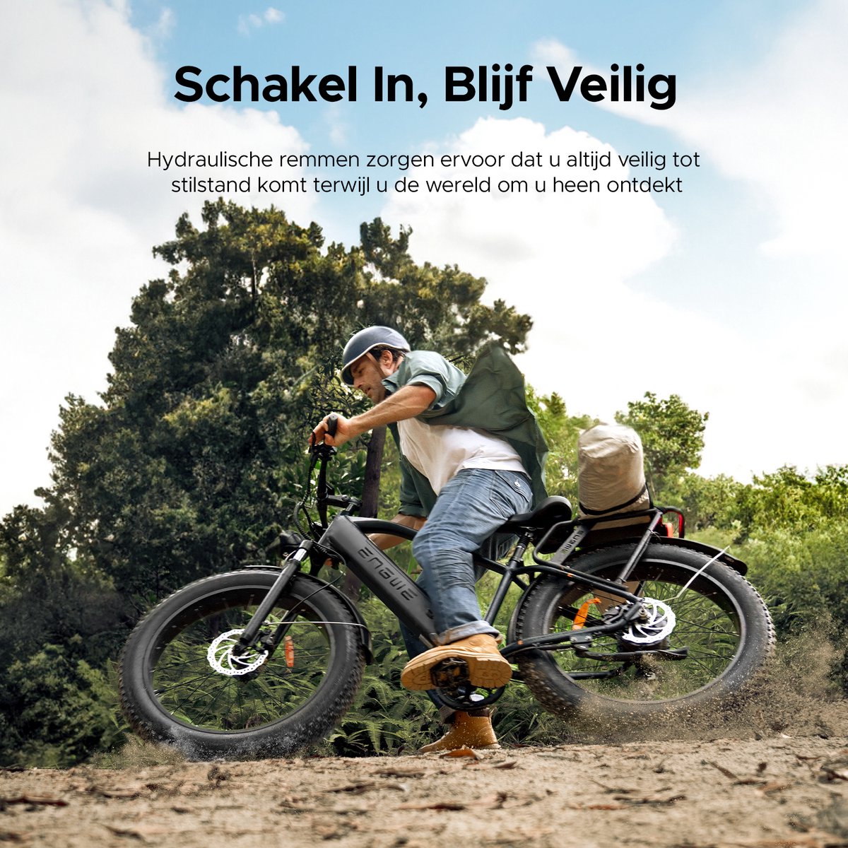 ENGWE E26 ST Elektrische fiets 26 inch Elektrische Fatbike 250W 70Nm 48V 16Ah 140 km Actieradius Shimano 7V Schijfremmen Aluminium E-bike 25 km/u Stad Offroad Sneeuw Strand Berg, Zwart – foto 7