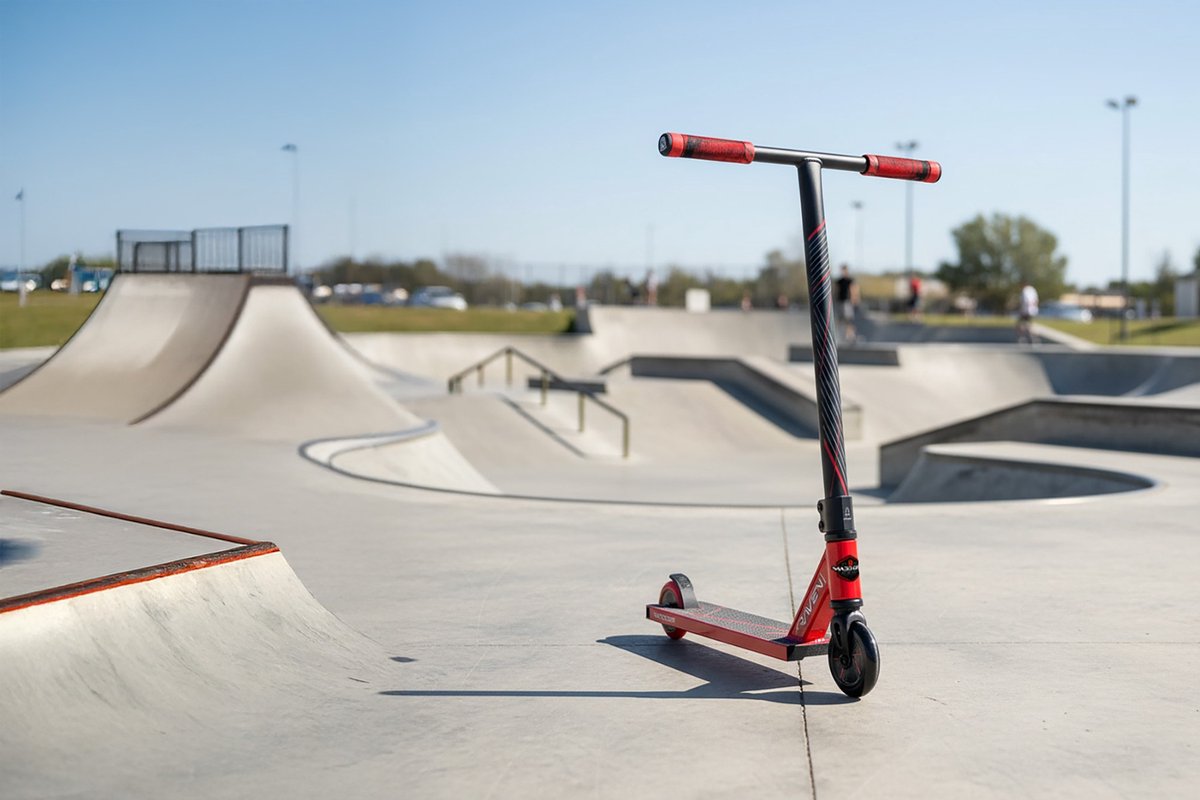 Madd Gear Stuntstep - mg1 rood - vanaf 5 jaar of 110 cm - ultralicht pro deck - 100mm wielen - perfect voor de beginner