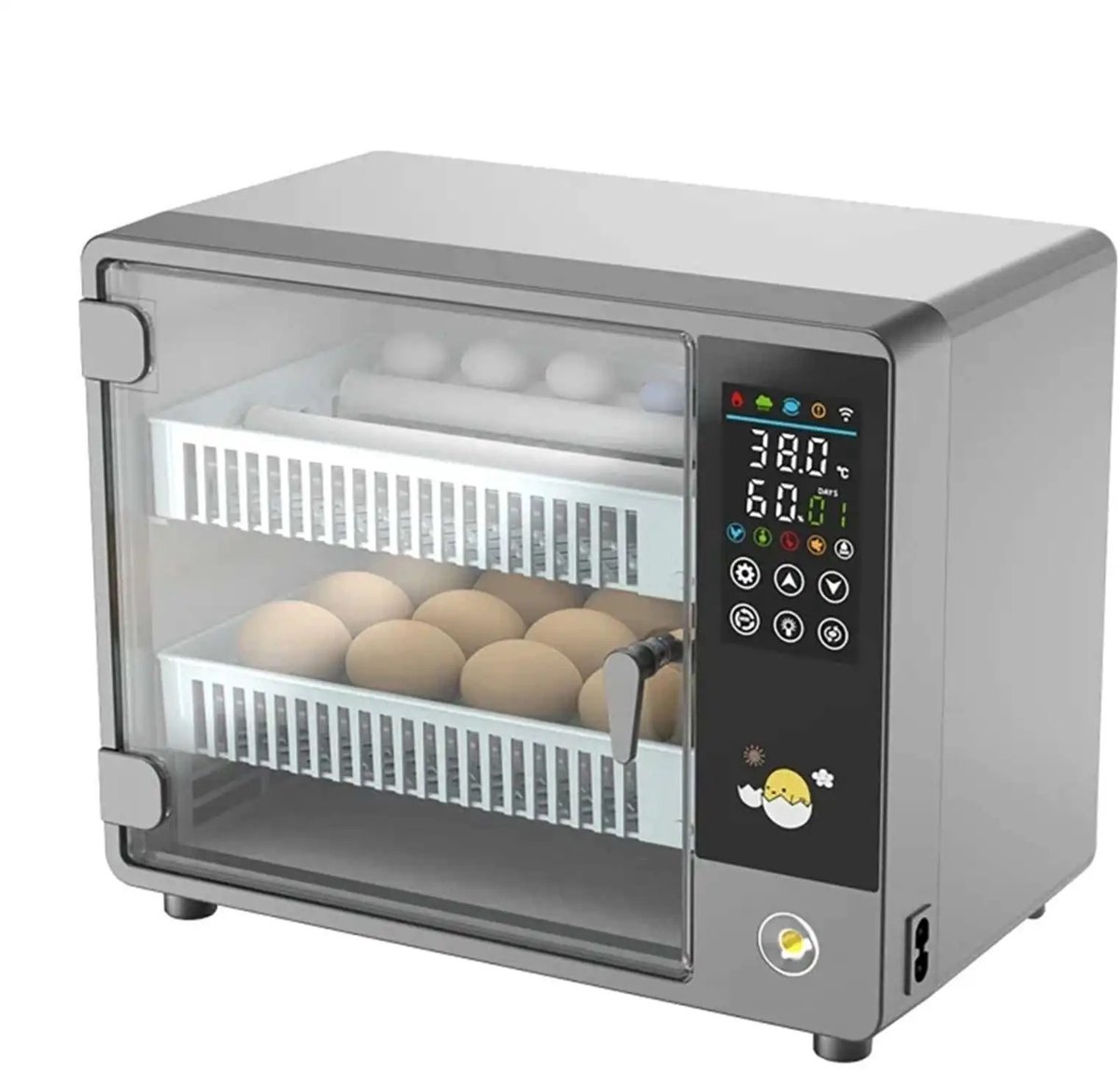 Broedmachine Automatisch - Incubator Eieren Kippen Kwartels Eenden - 24 Stuks - 220V - Touchscreen - Temperatuurregeling eierlamp