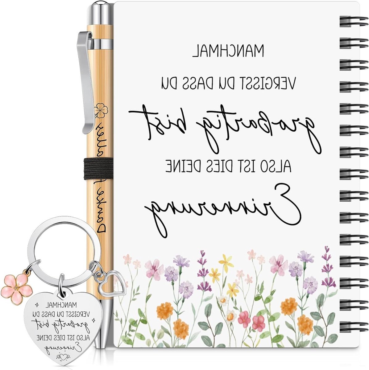 Set van 3 Inspirerende Cadeaus voor Collega's, Spiral Notitieblok, Balpen en Motivatiegeschenk voor Leraren, Studenten en Feestdagen