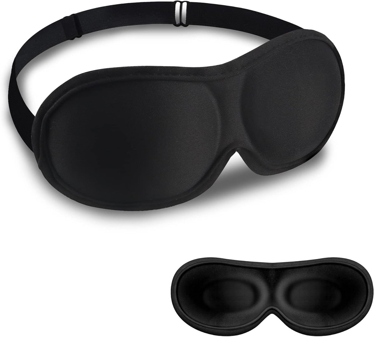 Comfortabel en Lichtgewicht 3D Oogmasker voor Slaap, Ademend Zwart Slaapmasker met Verstelbare Band, Ideaal voor Reizen en Zijslapers, 1 Stuk