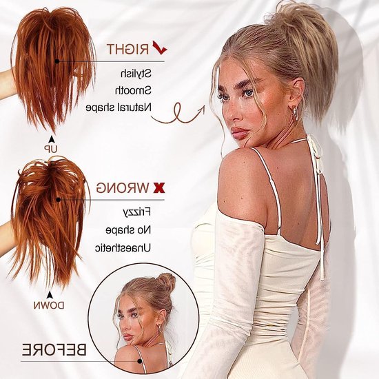 26 cm Ponytail Clip in Smooth Short Claw Haarstuk voor Natuurlijke Messy Bun, Koper Rood Haarverlenging voor Vrouwen en Meisjes van Merkloos — afbeelding 2