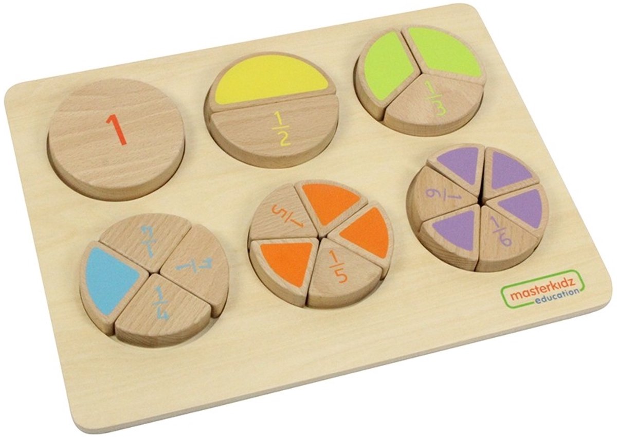Masterkidz Houten Rekenpuzzel Breuken - UNI