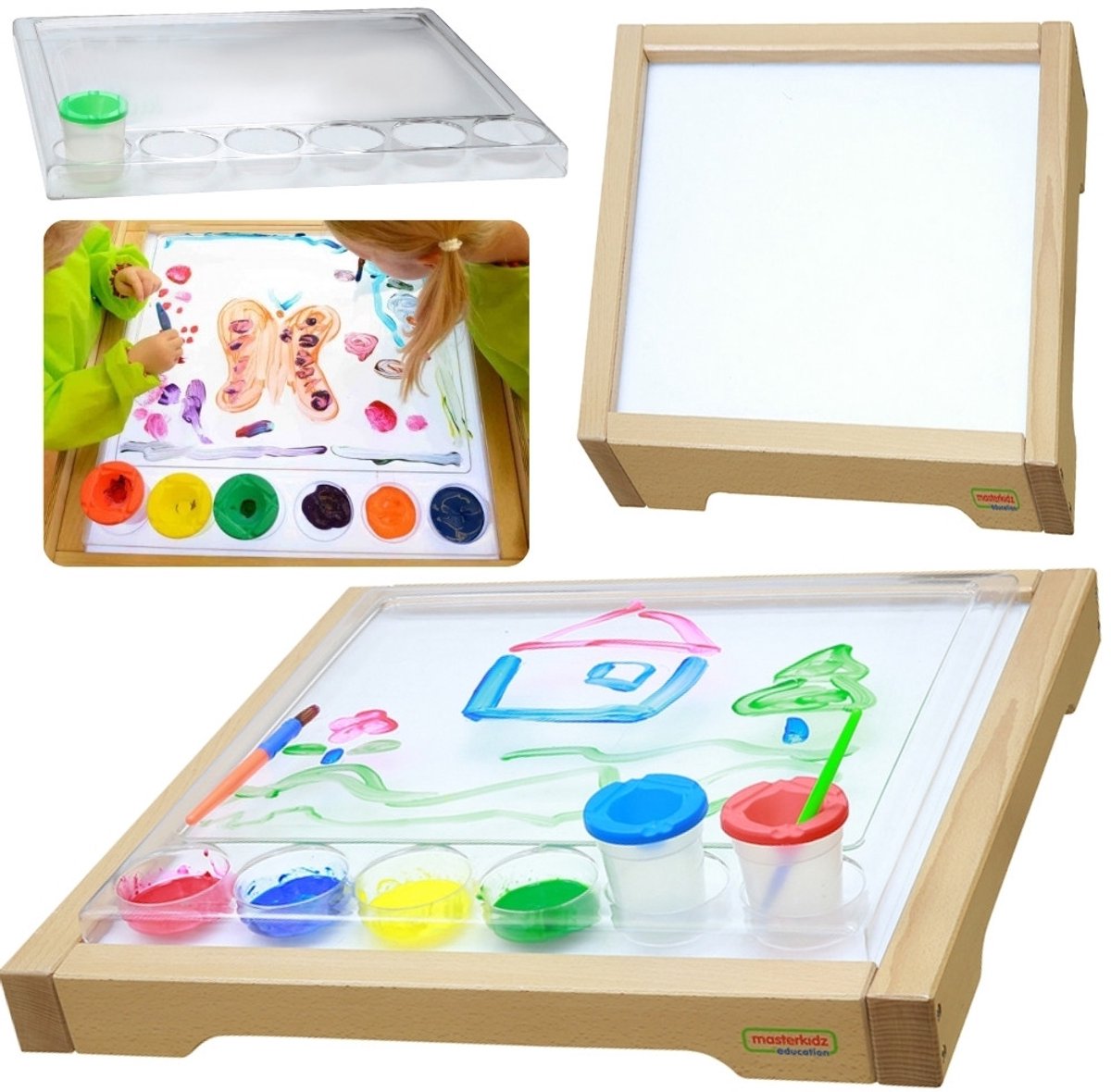 Masterkidz Sensory Frame - Ledpaneel + Transparant Schilderbakje - UNI