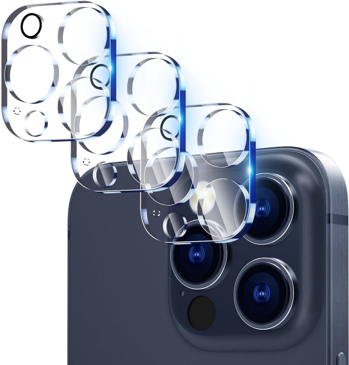 Pack van 3 Camera Lens Protectors voor iPhone 15 Pro en 15 Pro Max - Ultra HD, Krasbestendig en Transparant Glas voor Optimale Bescherming
